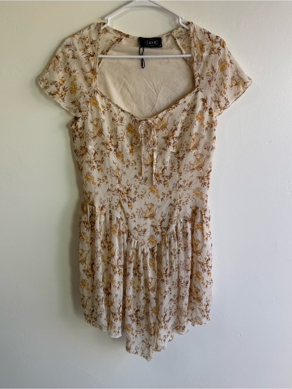 Cider Ditsy Floral Drop-Waist Cottagecore Fairy Mini Dress size Medium
